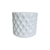 Vaso cerâmica diamante PP branco brilho  A 9 cm x L 10