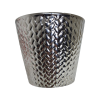 Vaso cerâmica Prata escamado A 11,50cm x L 11cm florarte