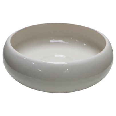 Vaso cerâmica ikebana G tradicional branco brilhante A10,50cm x L30cm
