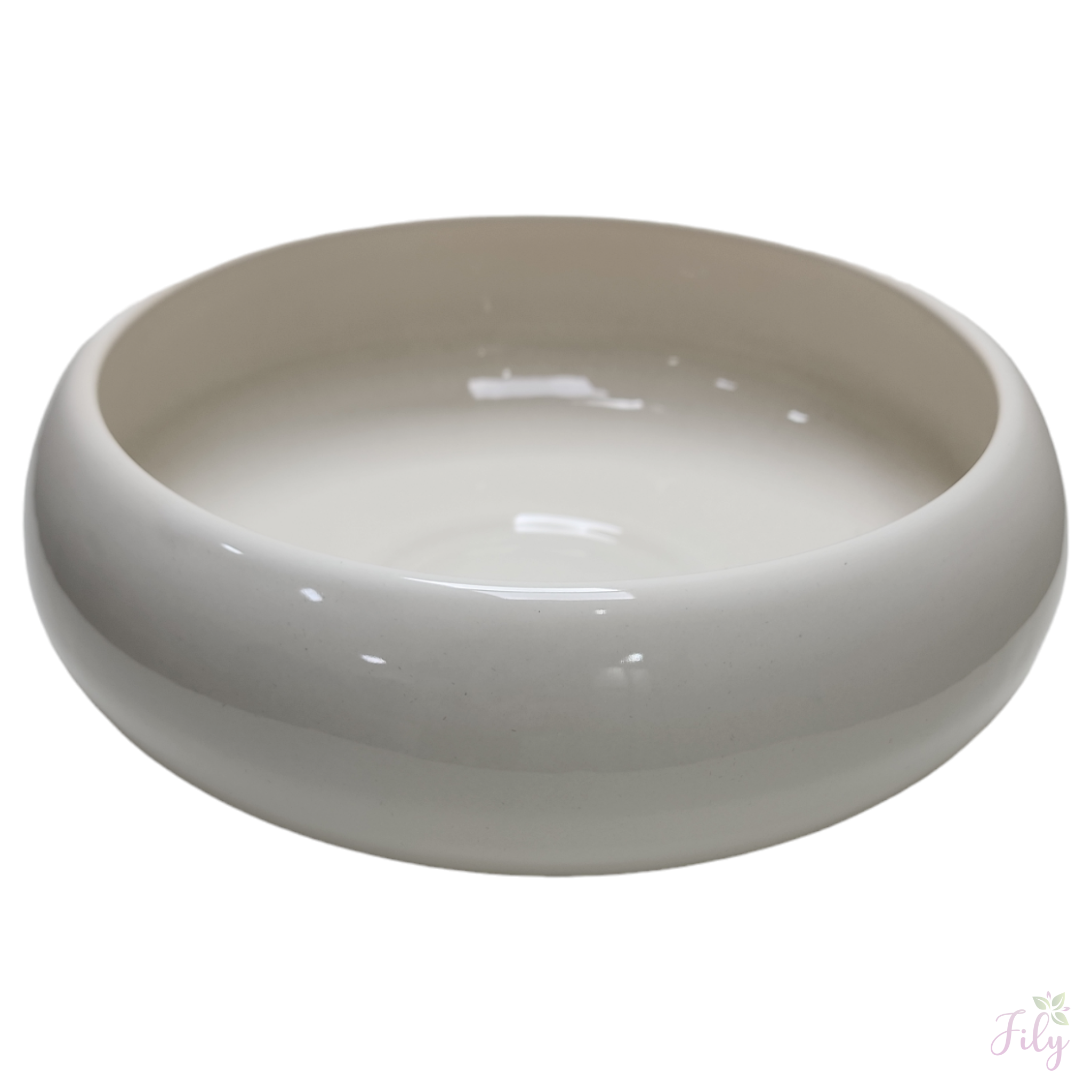 Vaso cerâmica ikebana G tradicional branco brilhante A10,50cm x L30cm