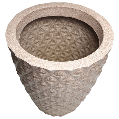 Vaso plástico coluna redonda Berlian Gold A 29cm x L 25cm x Base 16cm PP - ROSE