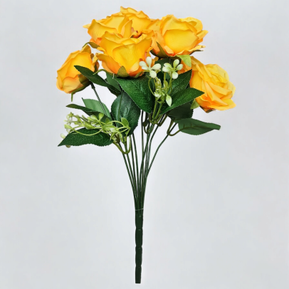 Buque de Rosa com 9 rosas A 45cm x L 20cm - Amarelo
