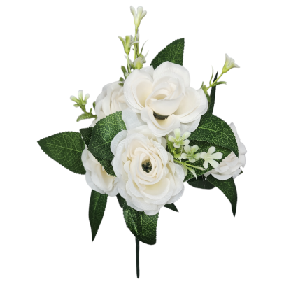 Buque de Mini Rosa com 7 rosas A 33cm x L 15cm - Creme