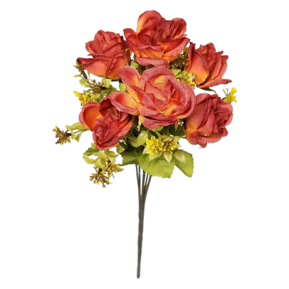 Buque de Mini Rosa com Sete Rosas A 30cm x L 20 cm - laranja