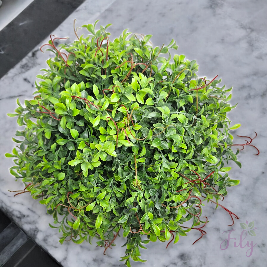 Arranjo de verdinhos Fabi vaso bacia Vidro Florarte Prata - Imagem 2