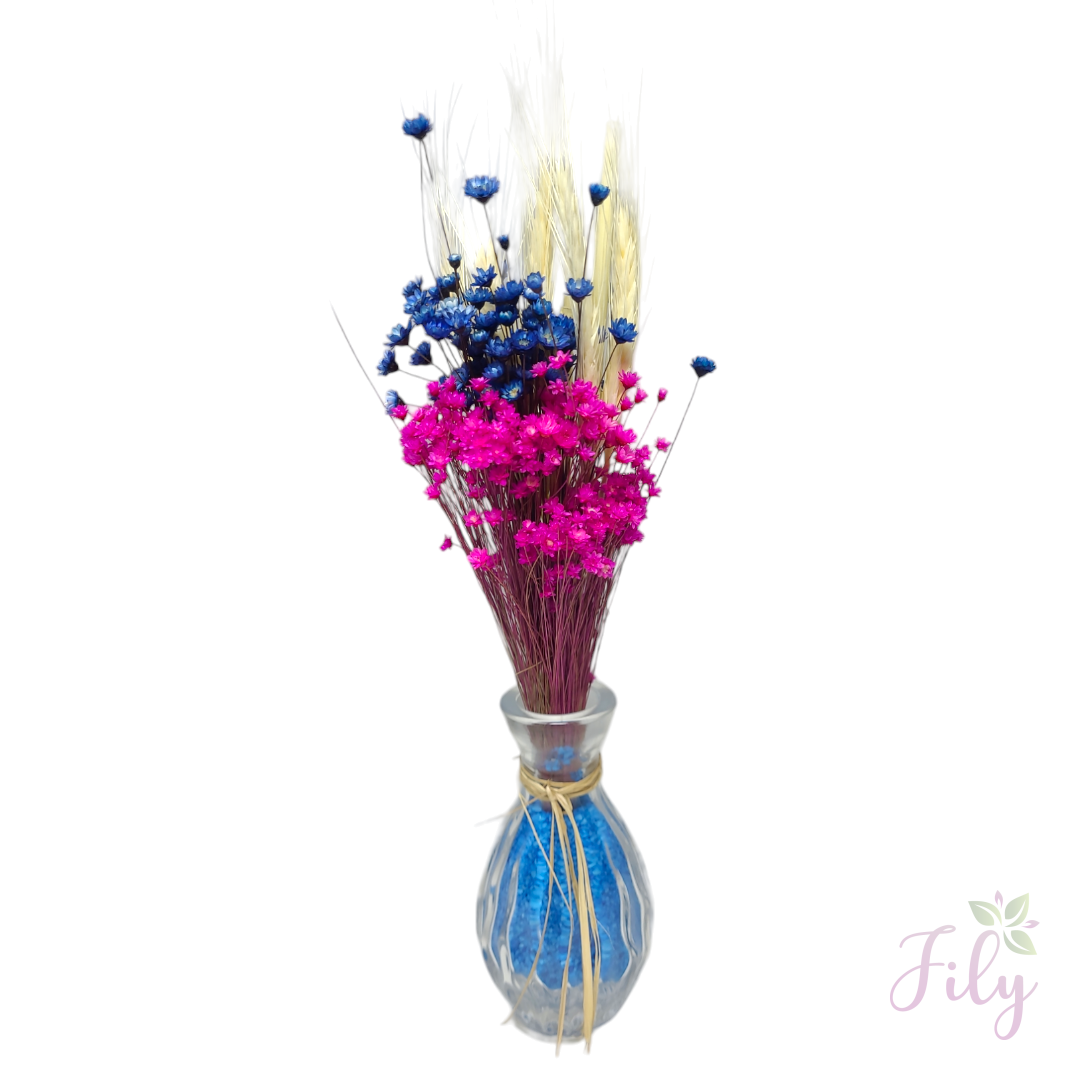 Arranjo de Macinho Lívia Sortido em Vaso de Vidro Incolor - Imagem 5