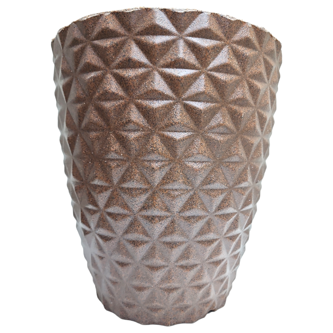 Vaso plástico coluna redonda Berlian Gold P A 42cm x L 35cm x Base 23cm