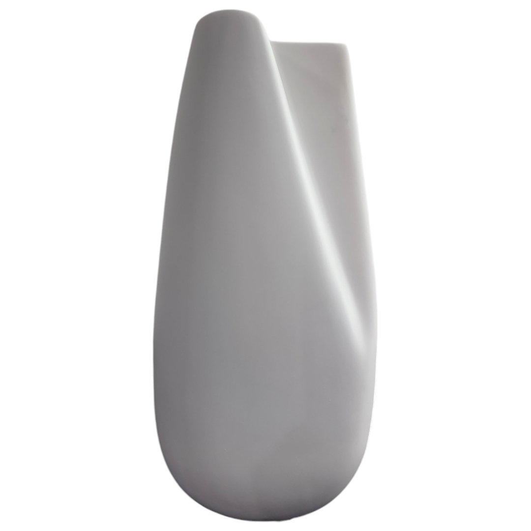 Vaso cerâmica orgânico G branco fosco A 27 cm x L 16 cm