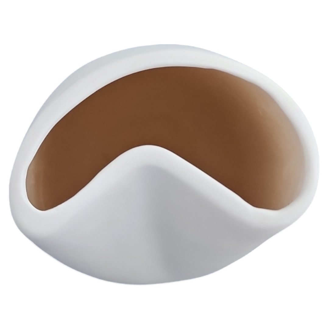 Vaso cerâmica orgânico G branco fosco A 27 cm x L 16 cm - Imagem 3