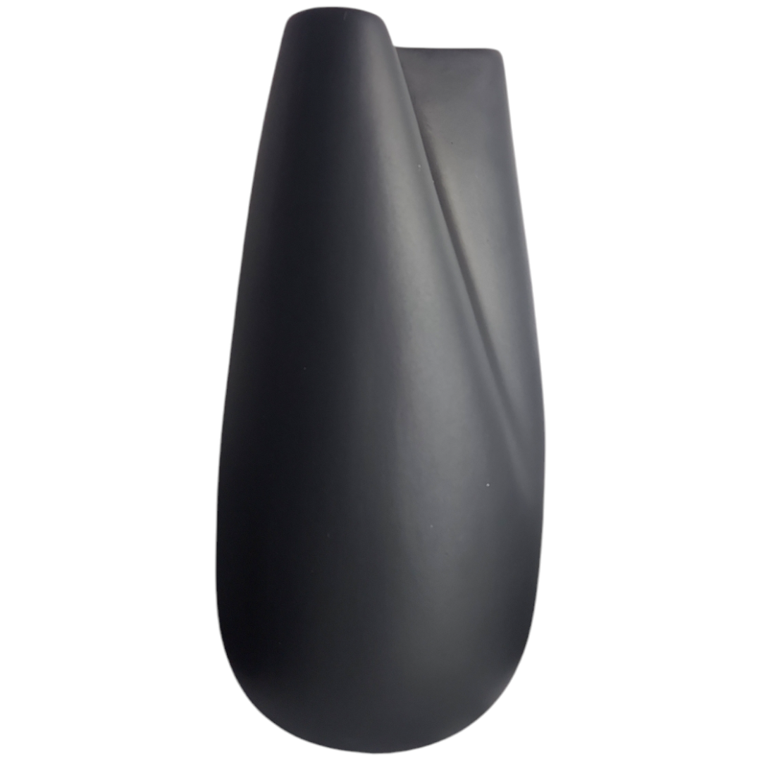 Vaso cerâmica orgânico G preto fosco A 27 cm x L 16 cm - Imagem 2