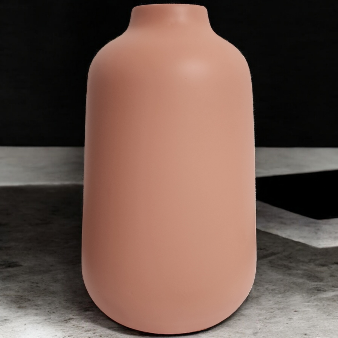 Vaso cerâmica potiche M argila fosco A 23 cm x L 15 cm