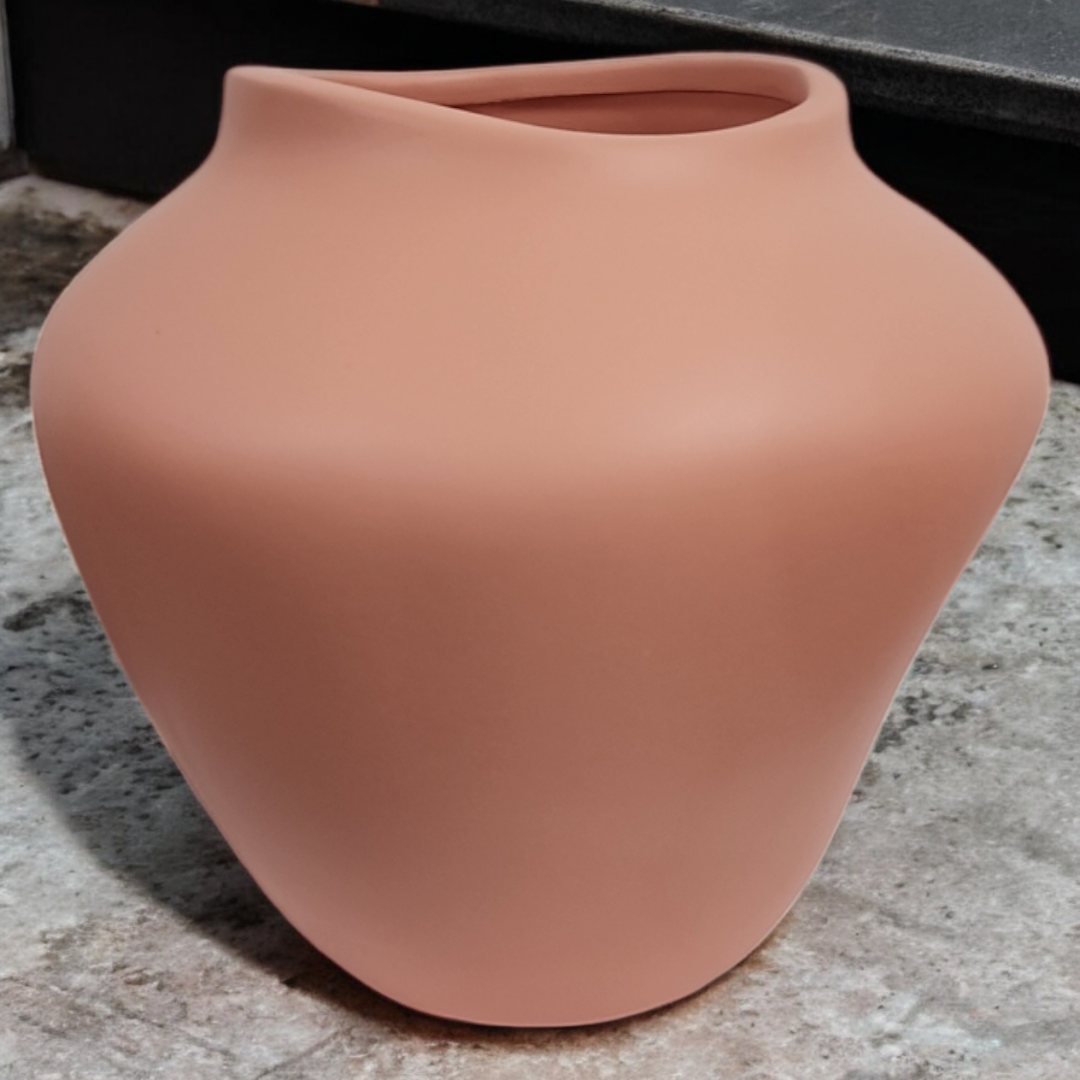 Vaso cerâmica molde M argila fosco A 16 cm x L 20 cm