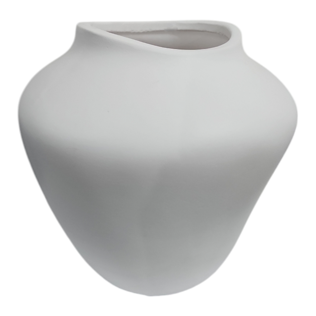 Vaso cerâmica molde PP branco fosco A 10 cm x L 15 cm - Imagem 2